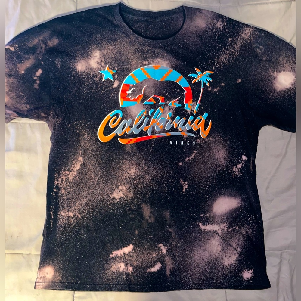 California Vibes Short Sleeve Shirt Grizzly California Bear CUSTOM Hand Made Tee